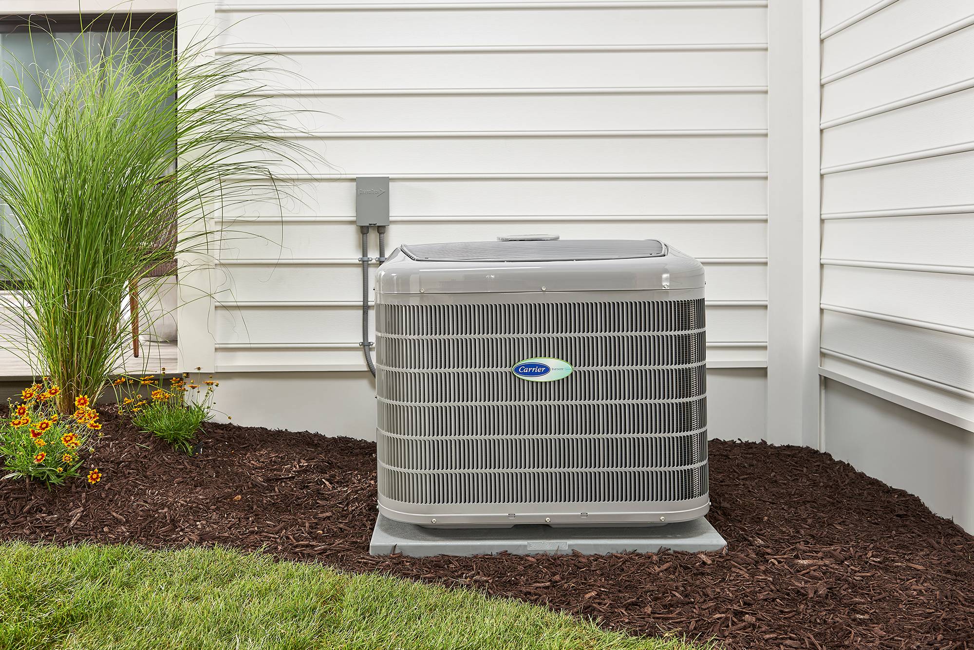 Carrier heat pump outdoors