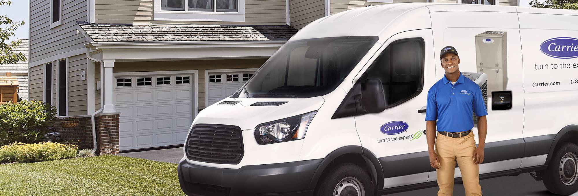 Carrier van with HVAC tech