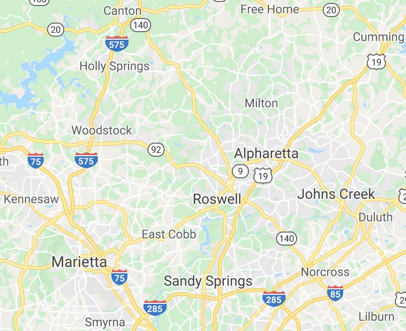 GA Suburbs Map