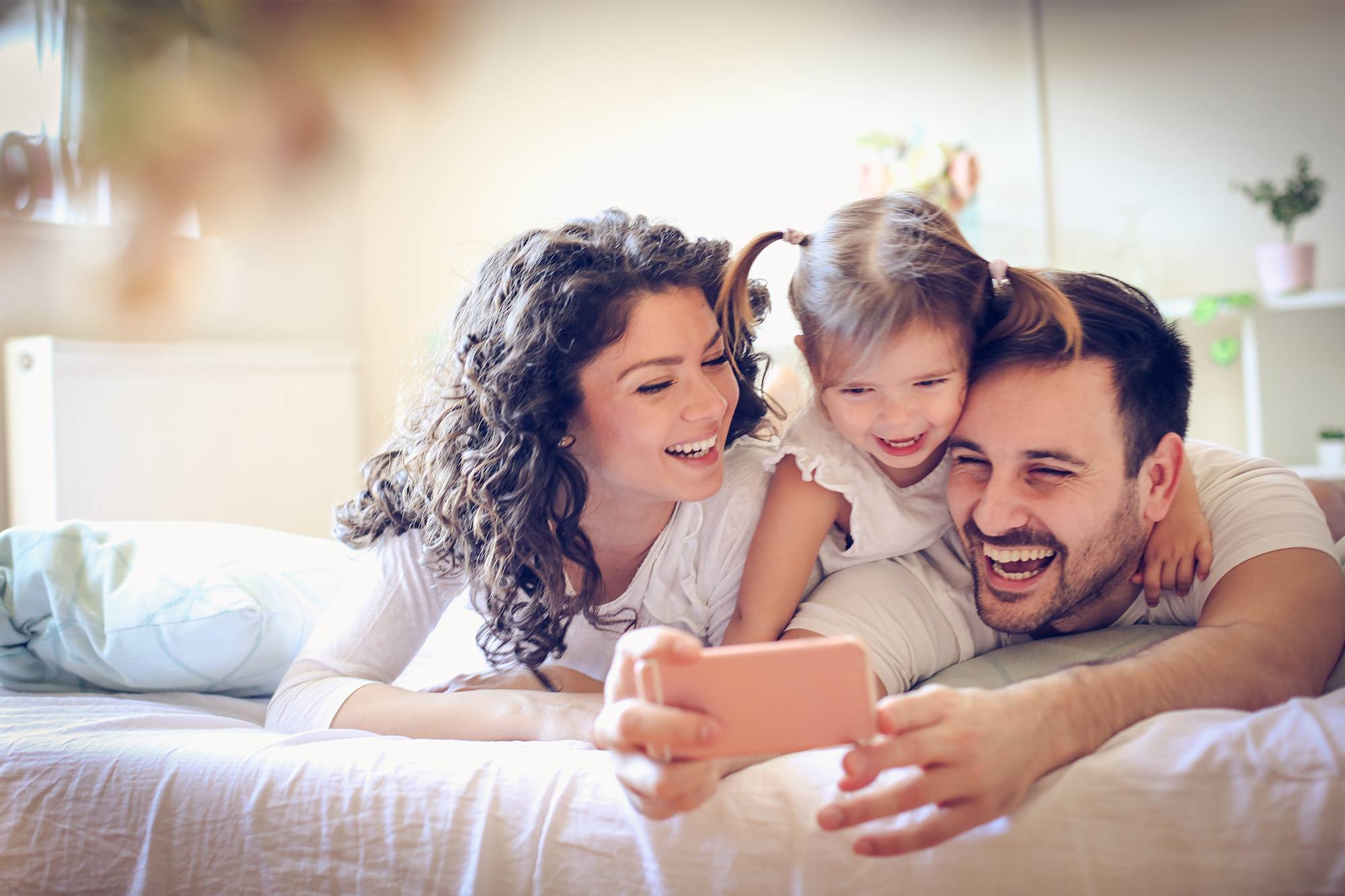 Happy Family taking selfie